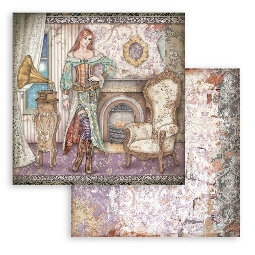 10 Pack Stamperia Double-Sided Cardstock 12"X12"-Gramophone, Lady Vagabond Lifestyle SBB841 - 5993110019978
