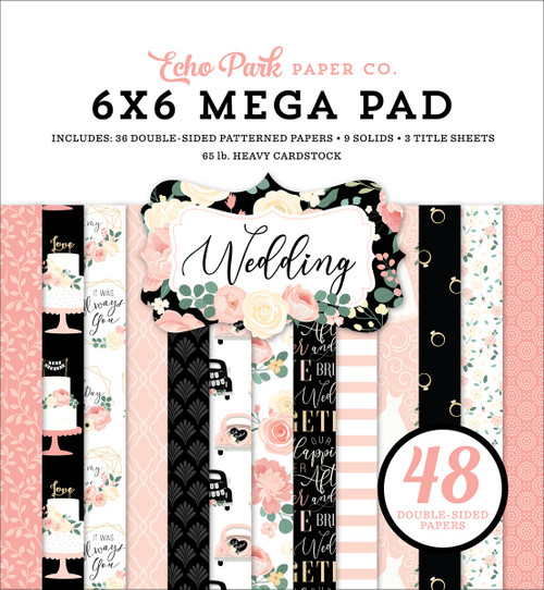 Echo Park Double-Sided Mega Paper Pad 6"X6" 48/Pkg-Wedding ED258031 - 793888031500