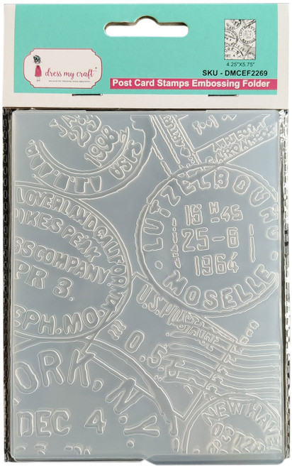 Dress My Craft Embossing Folder 4.25"X5.75"-Post Card - DMCE2269 - 194186010271
