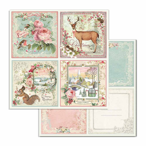 2 Pack Stamperia Double-Sided Paper Pad 6"X6" 10/Pkg-Pink Christmas, 10 Designs/1 Each SBBXS07