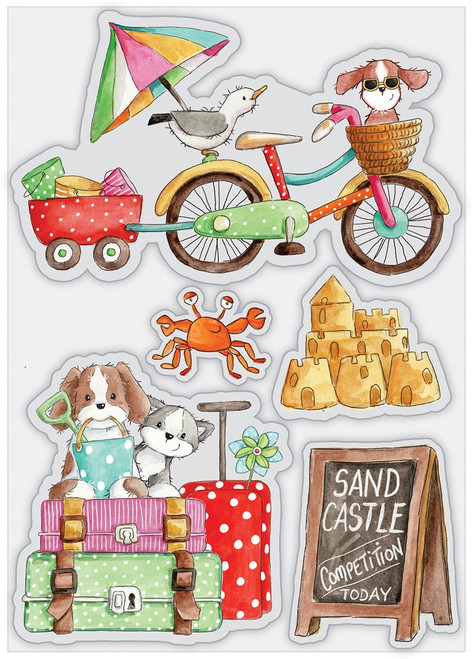 Craft Consortium A5 Clear Stamps-Sand Castle, Sandy Paws -CSTMP066
