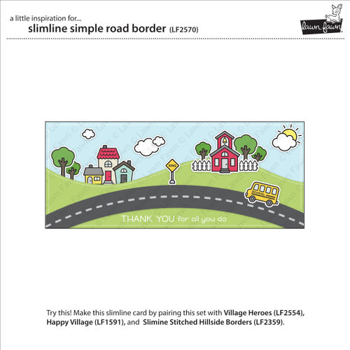 Lawn Cuts Custom Craft Die-Slimline Simple Road Border LF2570