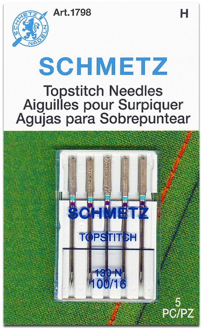 10 Pack - Schmetz Topstitch Machine Needles-Size 100/16 5/Pkg - 1798 - 036346317984