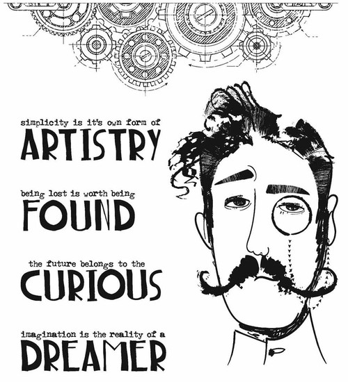 Tim Holtz Cling Stamps 7"X8.5"-Observations - CMS-434 - 793888453005