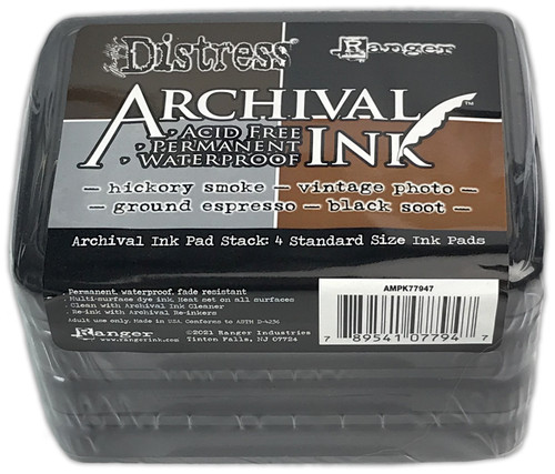 Tim Holtz Distress Archival Ink Pad Stack-Basics - MPK77947 - 789541077947 Tim Holtz Distress Archival Ink Pad Stack-Basics - MPK77947 - 789541077947