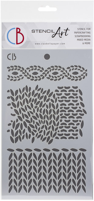 Ciao Bella Stencil Art Texture Stencil 5"X8"-Knitting MS045 - 8052789435674