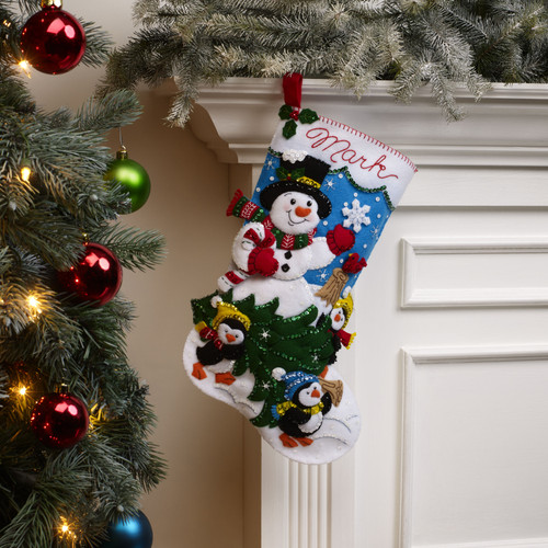 Bucilla Felt Stocking Applique Kit 18" Long-The Perfect Tree 89329E - 046109893297