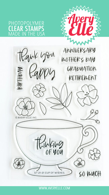 Avery Elle Clear Stamp Set 4"X6"-Cup Of Wishes AE2121