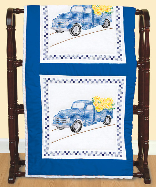 Jack Dempsey Stamped White Quilt Blocks 18"X18" 6/Pkg-Flower Delivery - 732 714 Jack Dempsey Stamped White Quilt Blocks 18"X18" 6/Pkg-Flower Delivery - 732 714