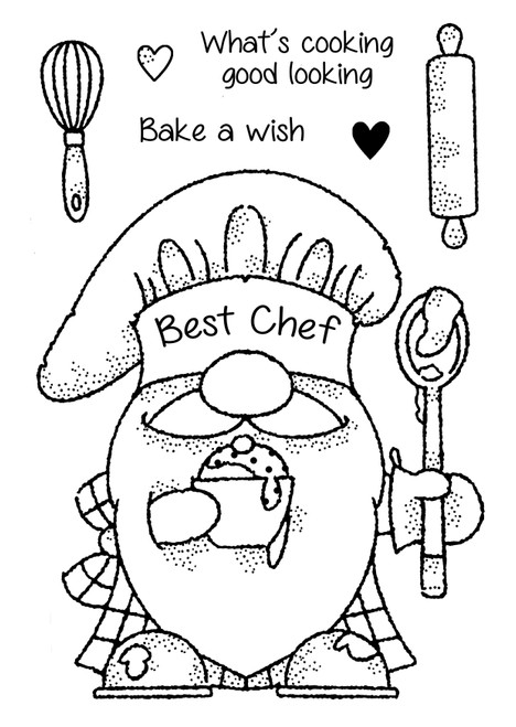 Woodware Clear Stamps 4"X6"-Singles Gnome Chef FRS880