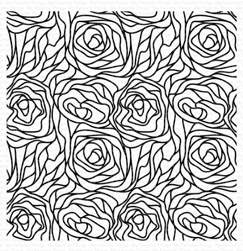 My Favorite Things Background Cling Rubber Stamp 6"X6"-Abstract Roses BG145 - 849923040997