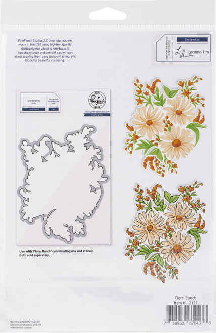 Pinkfresh Studio Clear Stamp Set 6"X8"-Floral Bunch -PF112121