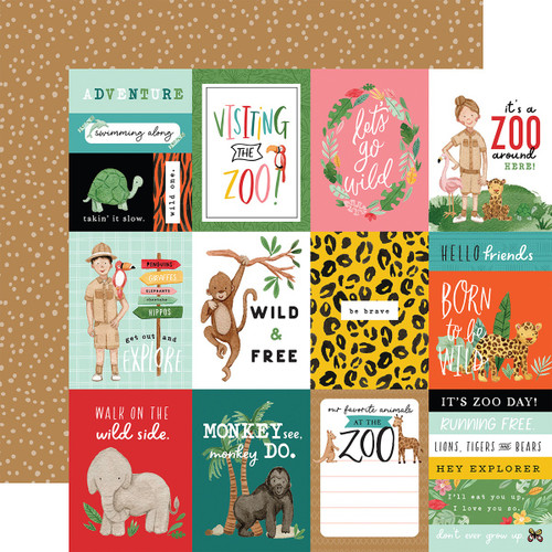 25 Pack Animal Kingdom Double-Sided Cardstock 12"X12"-3"X4" Journaling Cards AK259-3 - 793888068100