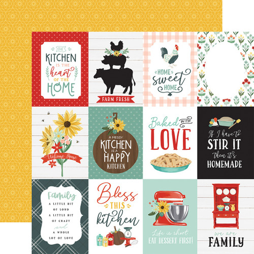 25 Pack Sunflower Market Double-Sided Cardstock 12"X12"-3"X4" Journaling Cards CBSUN144-3 - 793888063808