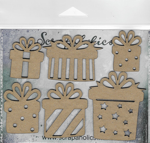 Scrapaholics Laser Cut Chipboard 2mm Thick-Presents, 6/Pkg, 1" To 2.5" S53986 - 099654253986