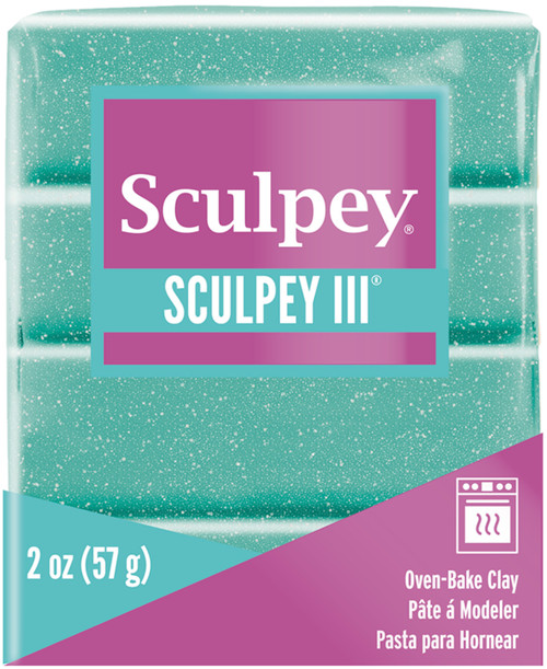 Sculpey III Oven-Bake Clay 2oz-Turquoise Glitter - S302-574 - 715891057414