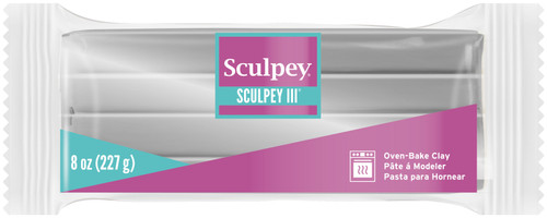 Sculpey III Polymer Clay 8oz-Silver - S308-1130 - 715891113066 Sculpey III Polymer Clay 8oz-Silver - S308-1130 - 715891113066