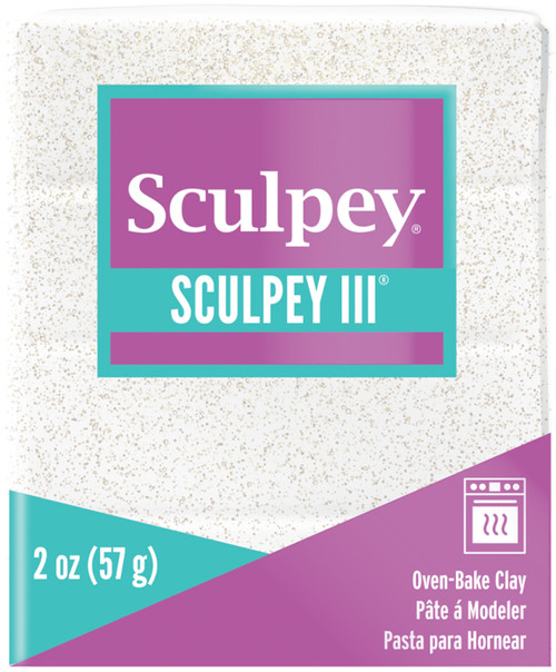 Sculpey III Oven-Bake Clay 2oz-White Glitter - S302-539 - 715891539002
