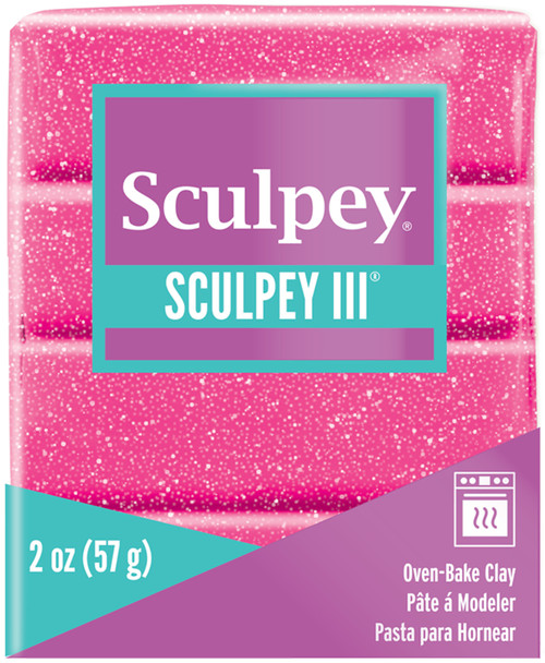 Sculpey III Oven-Bake Clay 2oz-Pink Glitter S302-558 - 715891558003