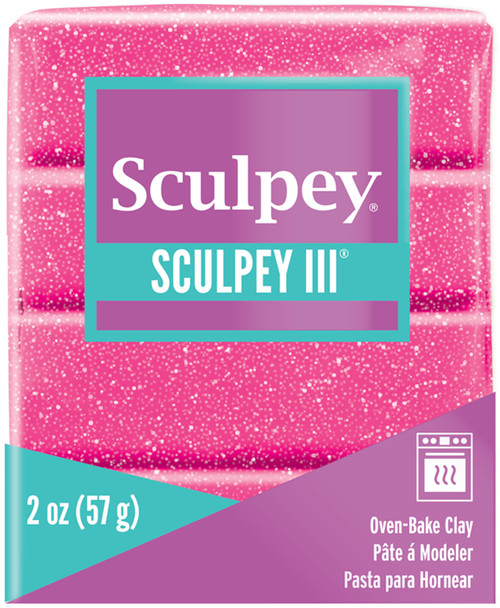 Sculpey III Oven-Bake Clay 2oz-Pink Glitter - S302-558 - 715891558003