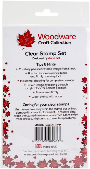 Woodware Clear Stamps 4"X6"-Passion Flower JGS763