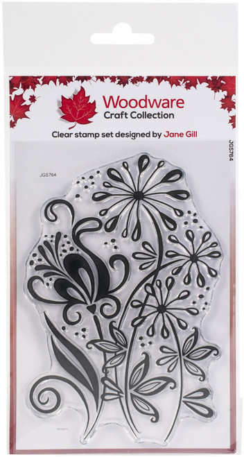 Woodware Clear Stamps 4"X6"-Curly Petals JGS764 - 50553059624285055305962428