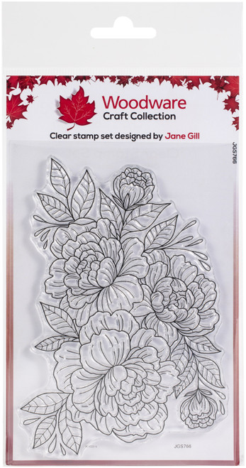 Woodware Clear Stamps 4"X6"-Camellia Spray JGS766 - 50553059624425055305962442