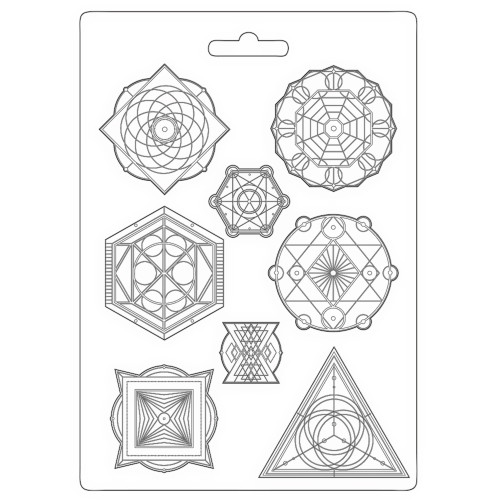 Stamperia Soft Maxi Mould 8.5"X11.5"-Symbols, Alchemy - 3PTA4525 - 59931100194595993110019459