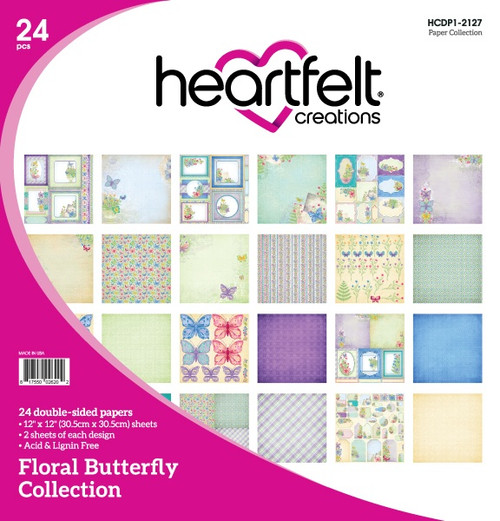 Heartfelt Creations Double-Sided Paper Pad 12"X12" 24/Pkg-Floral Butterfly HCDP1-2127
