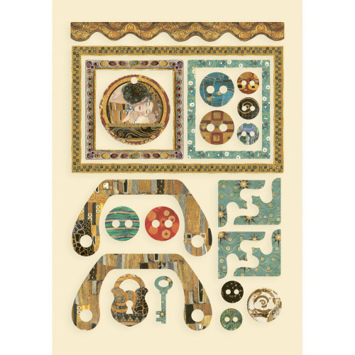 Stamperia Wooden Shapes A5-Frames & Buttons, Klimt KLSP111 - 5993110019053