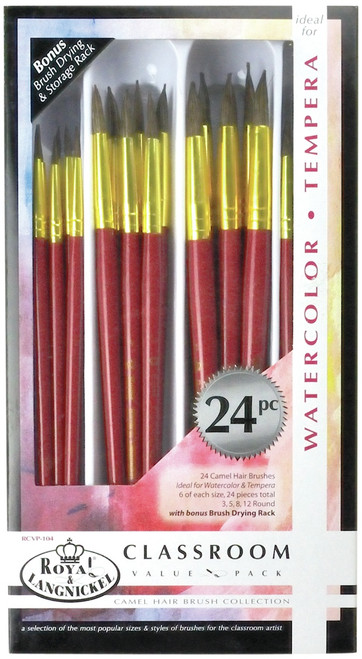 Royal & Langnickel(R) Classroom Value Packs(TM) 24/Pkg-Camel Hair Box Set - RCVP104 - 090672220585 Royal & Langnickel(R) Classroom Value Packs(TM) 24/Pkg-Camel Hair Box Set - RCVP104 - 090672220585