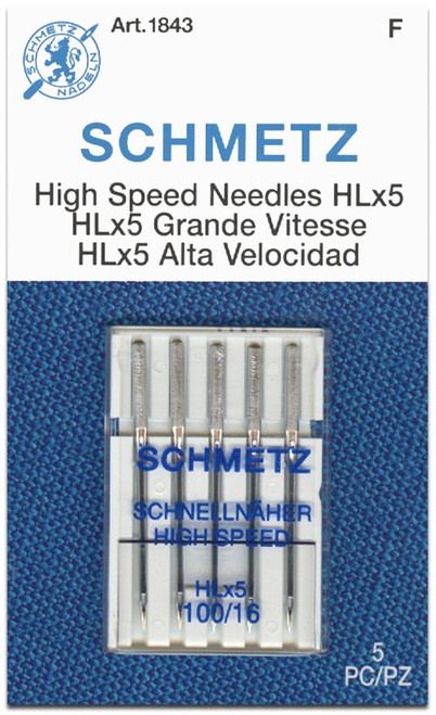 Schmetz HLx5 High Speed Machine Needles-Size 100/16 5/Pkg 1843 - 036346918433