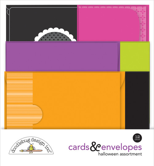 2 Pack Doodlebug Cards & Envelopes 12/Pkg-Happy Haunting DB7428 - 842715074286