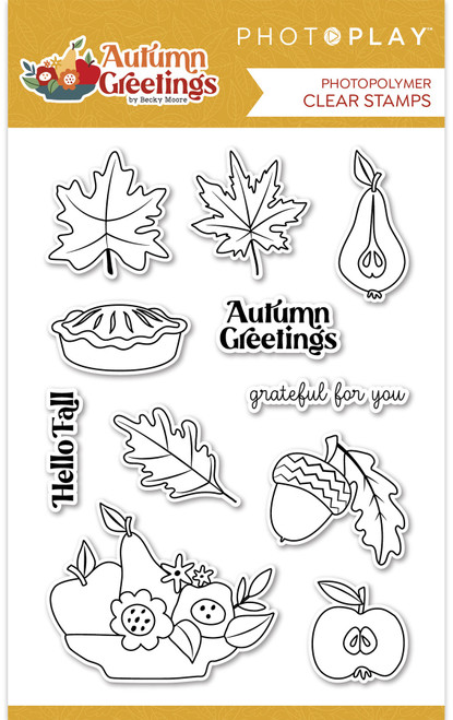 PhotoPlay Photopolymer Clear Stamps-Autumn Greetings - AGR3034 - 709388330340