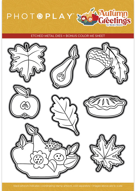 PhotoPlay Etched Die-Autumn Greetings - AGR3035 - 709388330357