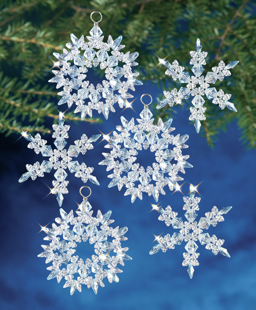 The Beadery Holiday Beaded Ornament Kit-Winter Ice Makes 6 - BOK-7470 - 045155898935