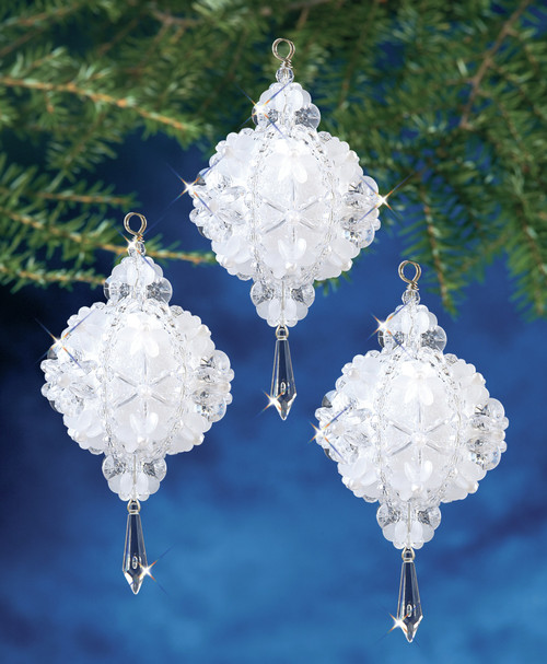 The Beadery Holiday Beaded Ornament Kit-Christmas Ball Makes 3 - BOK-7468 - 045155898911