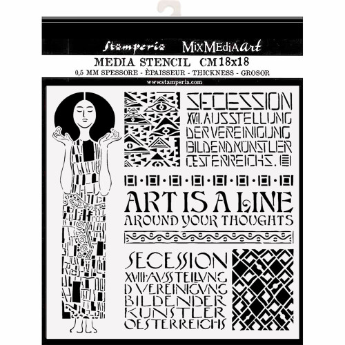 Stamperia Stencil 7"X7"-Art Nouvea, Klimt -KSTDQ65 - 5993110019152