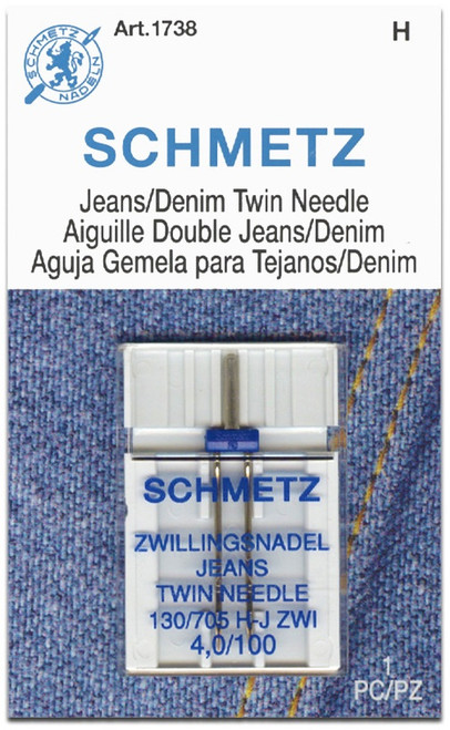 Schmetz Denim Twin Machine Needles-Size 4.0/100 1/Pkg 1738 - 036346317380