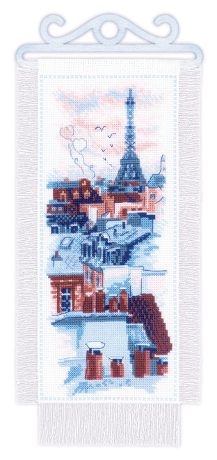 RIOLIS Counted Cross Stitch Kit 6"X12.25"-Paris Roofs (14 Count) -R1952 - 4630015067116