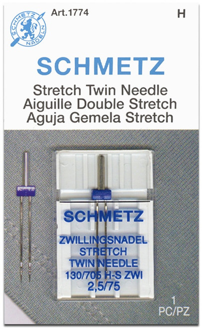 Schmetz Twin Stretch Machine Needles-Size 2.5/80 1/Pkg - 1774 - 036346317748