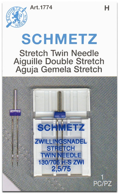 Schmetz Twin Stretch Machine Needles-Size 2.5/80 1/Pkg -1774 - 036346317748
