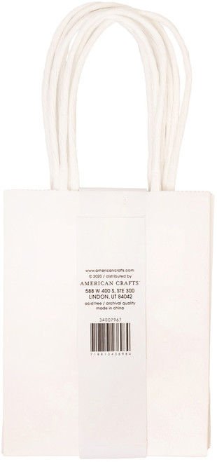 3 Pack American Crafts Fancy That Mini Gift Bags 3.875"X5" 5/Pkg-White 34007967