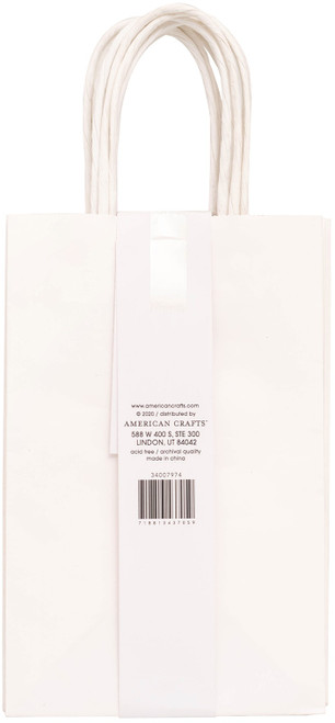 3 Pack - American Crafts Fancy That Small Gift Bags 5.25"x8.25" 6/pkg-White - 34007974