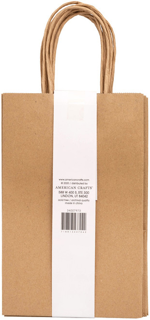 3 Pack - American Crafts Fancy That Small Gift Bag 5.25"x8.25" 6 Pack-Kraft - 34007973