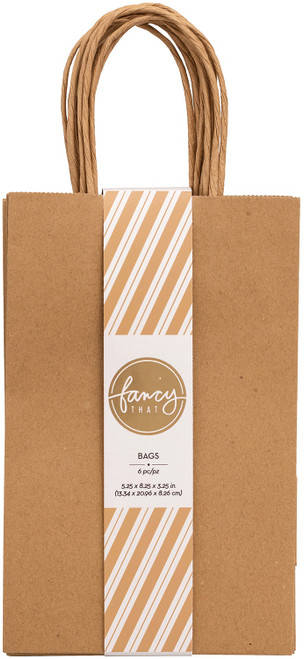 3 Pack - American Crafts Fancy That Small Gift Bags 5.25"x8.25" 6/pkg-Kraft - 34007973 - 718813437042