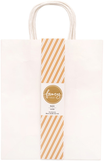 3 Pack - American Crafts Fancy That Large Gift Bags 10"X12" 4/Pkg-White - 34007196 - 718813435895