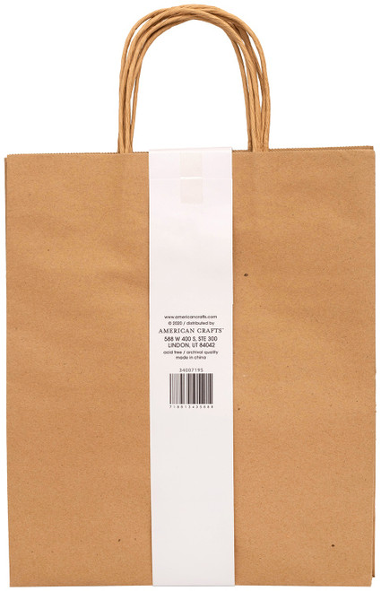 3 Pack - American Crafts Fancy That Large Gift Bags 10"X12" 4/Pkg-Kraft - 34007195