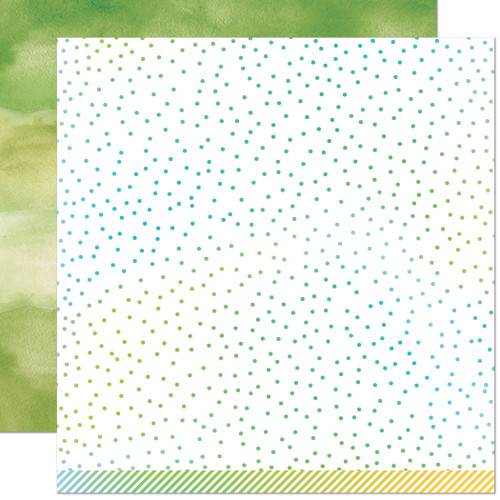 12 Pack Watercolor Wishes Rainbow Double-Sided Cardstock 12"X12"-Emerald LFWWW12-2587