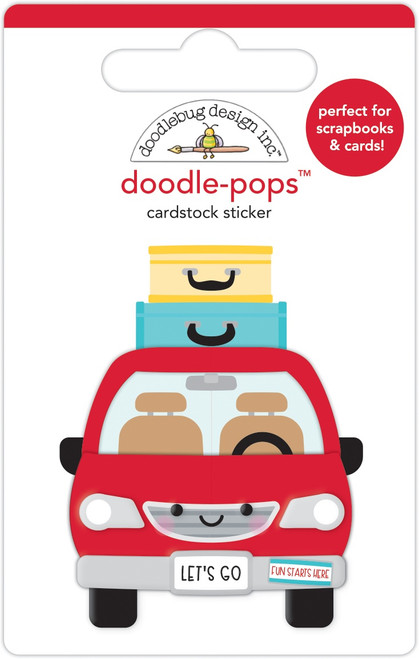 6 Pack - Doodlebug Doodle-Pops 3D Stickers-Are We There Yet - DP7305 - 842715073050